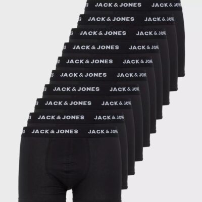 Vaatteet Jack & Jones  | Jacsolid Trunks 10 Packs Noos Black Black – Black – Black – Black – Bl